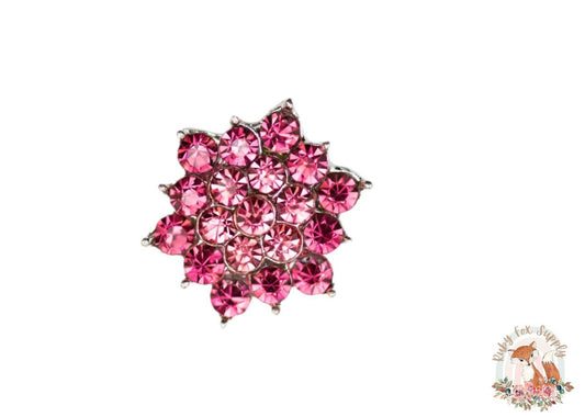 Pink Sunburst Rhinestone - Flat Back (set of 5)