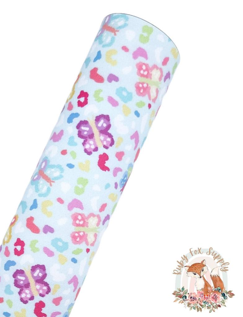 Butterfly Cheetah 9x12 faux leather sheet