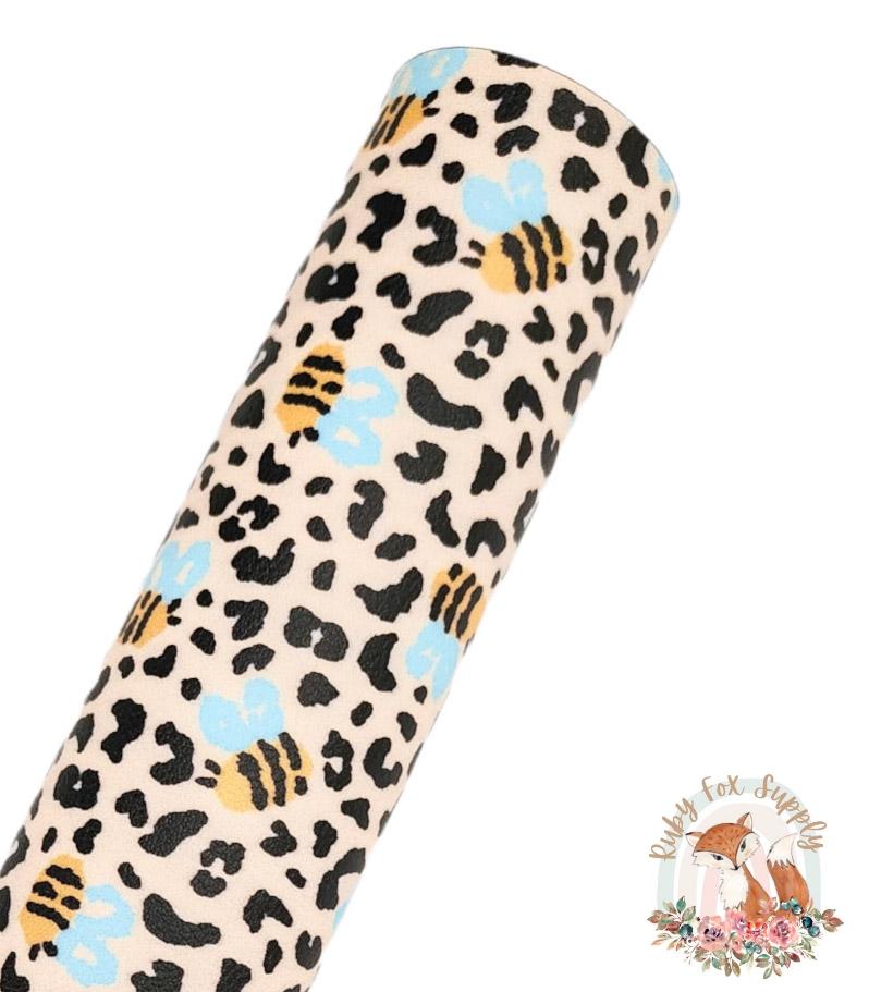 Bee Cheetah 9x12 faux leather sheet