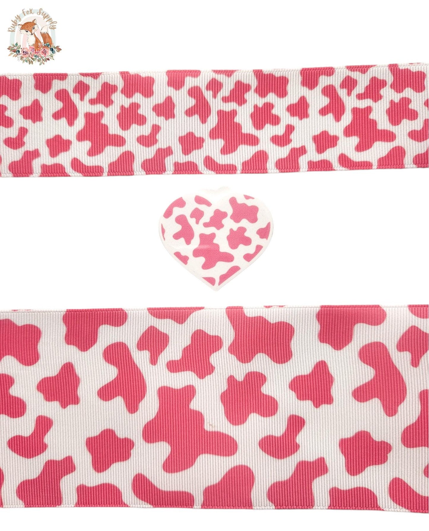 Pink Cow Print 3"/1.5" Ribbon