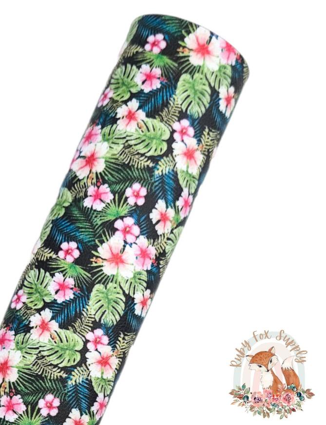 Hibiscus 9x12 faux leather sheet