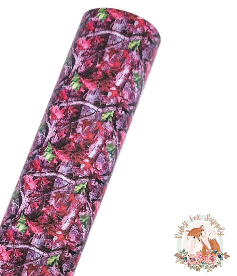 Pink Camo 9x12 faux leather sheet