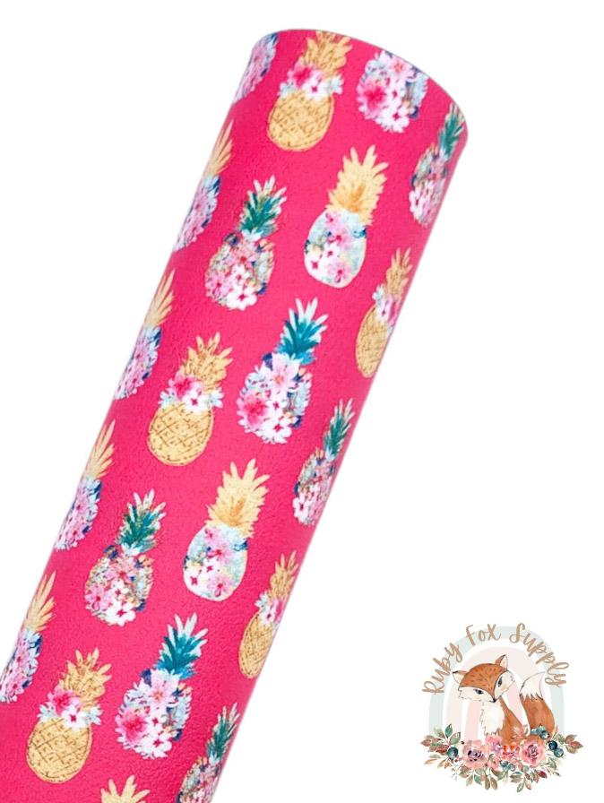 Golden Pineapple 9x12 faux leather sheet