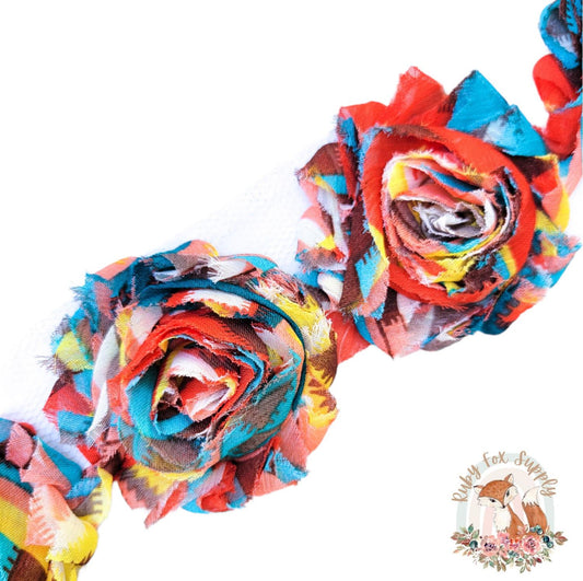 Sunset Tie Dye Shabby Flower - 10 flowers