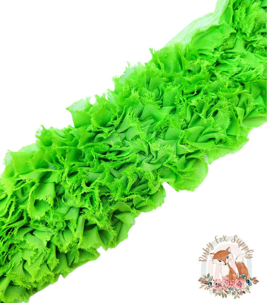 Green Chiffon Shabby Trim