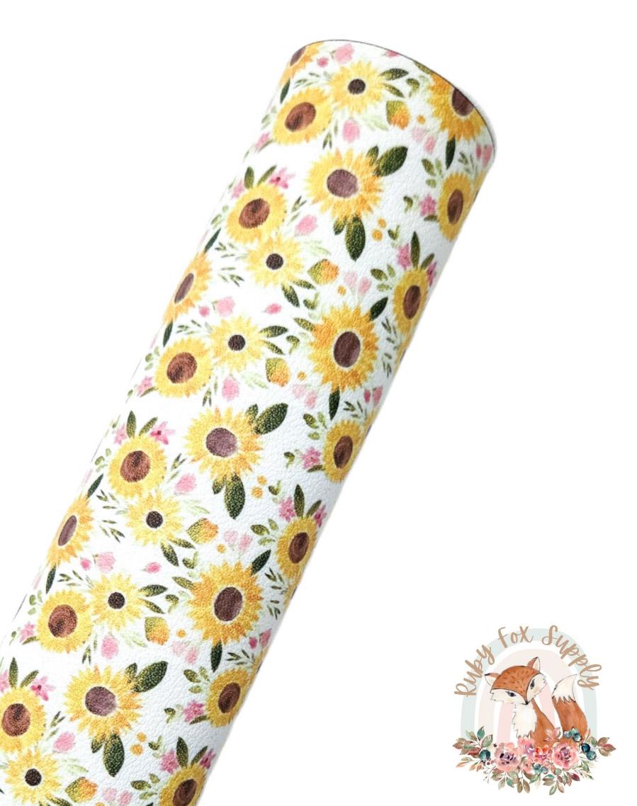 Small Sunflower 9x12 faux leather sheet