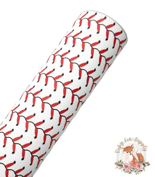 Baseball Laces 9x12 faux leather sheet