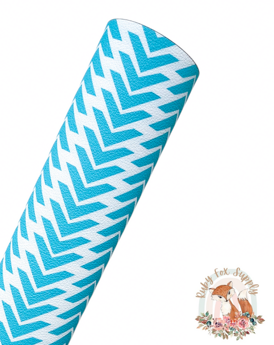 Blue Herringbone 9x12 faux leather sheet