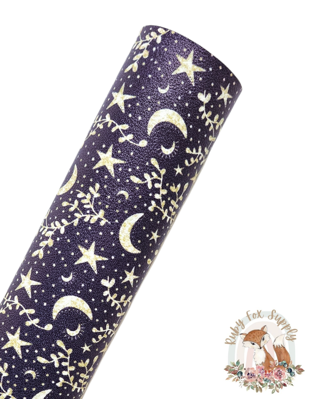 Nighttime Floral 9x12 faux leather sheet