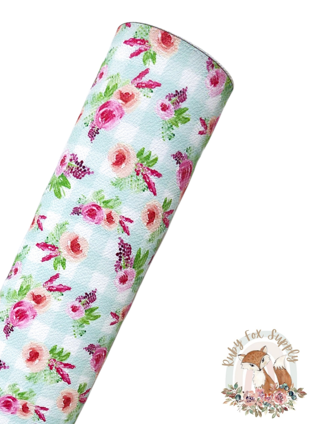 Floral Plaid 9x12 faux leather sheet