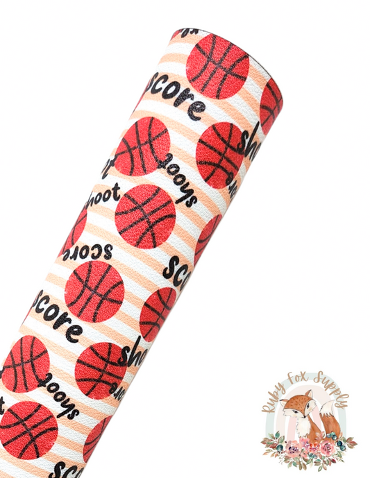 Basketball Stripes 9x12 faux leather sheet