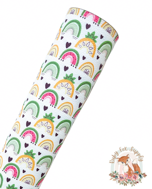 Fruit Rainbows 9x12 faux leather sheet