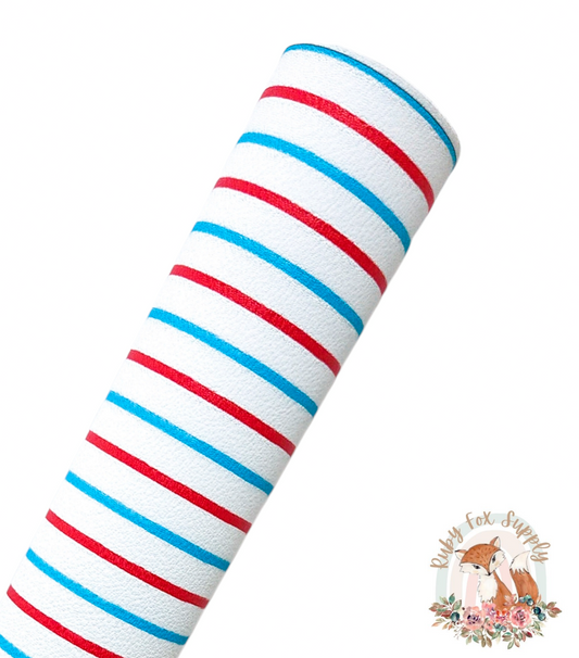 Blue and Red Lines 9x12 faux leather sheet