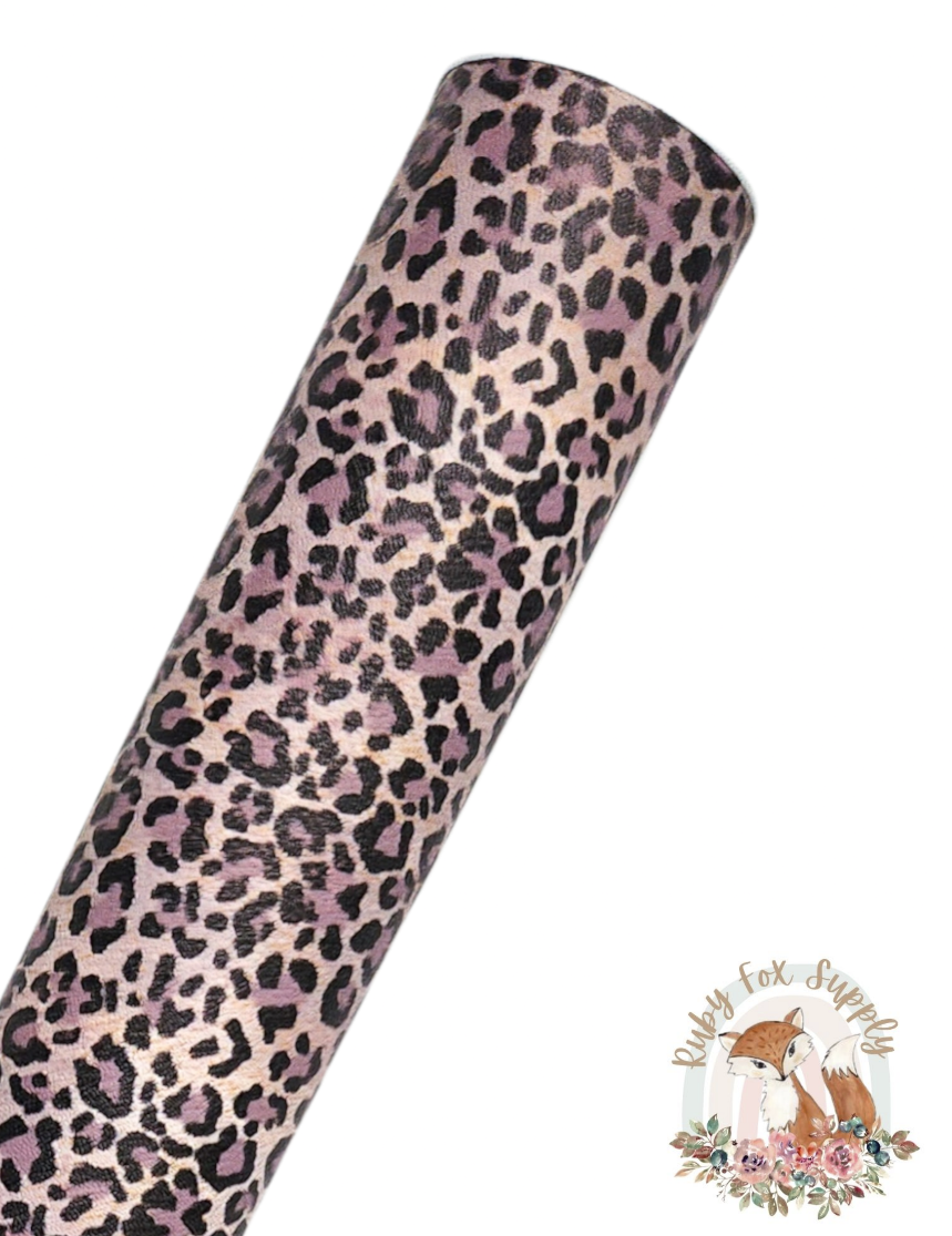 Muted Brown Animal Print 9x12 faux leather sheet