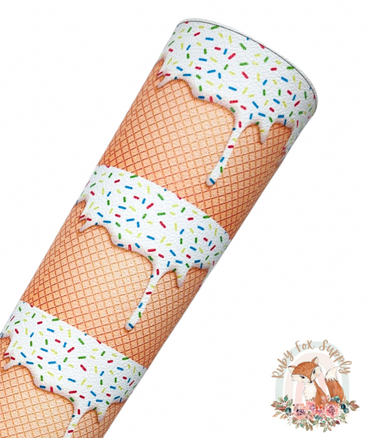 White Sprinkle Drip 9x12 faux leather sheet