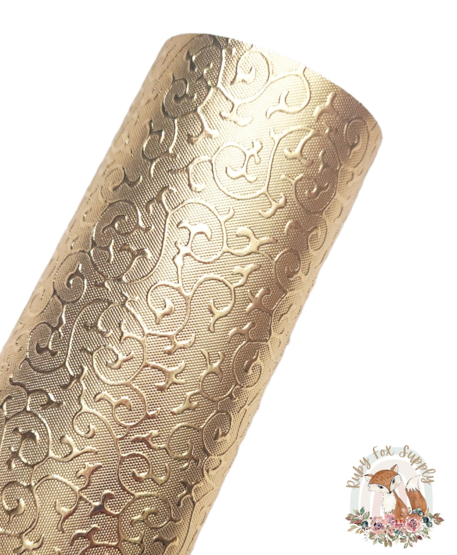 Gold Embossed Foil 9x12 faux leather sheet