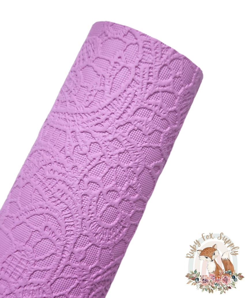 Lilac Butter Lace 9x12 faux leather sheet