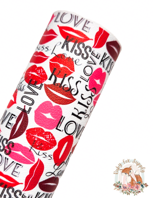 Kiss Words 9x12 faux leather sheet