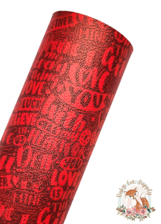 Love Sayings 9x12 faux leather sheet