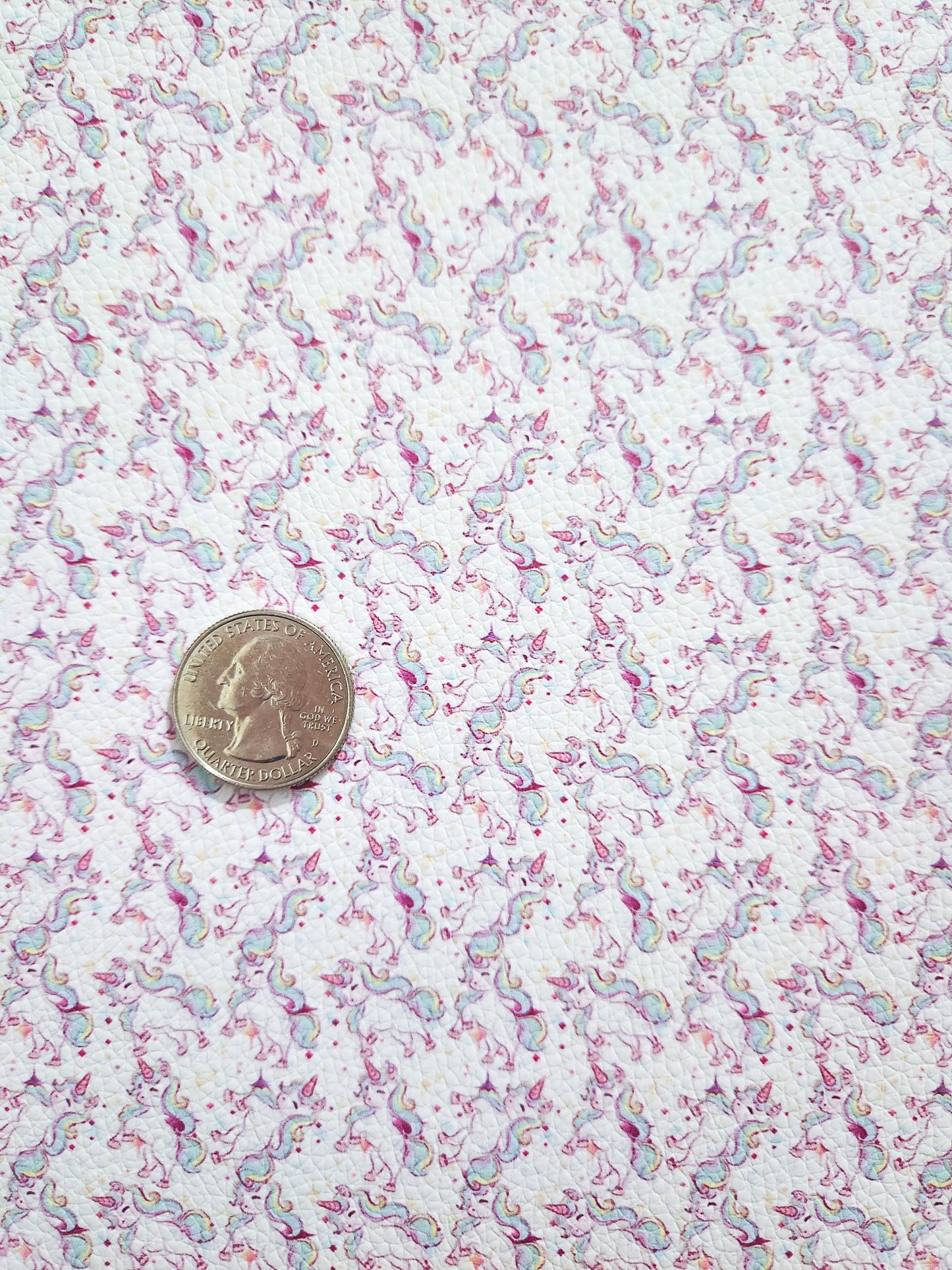 Tiny Unicorn 9x12 faux leather sheet
