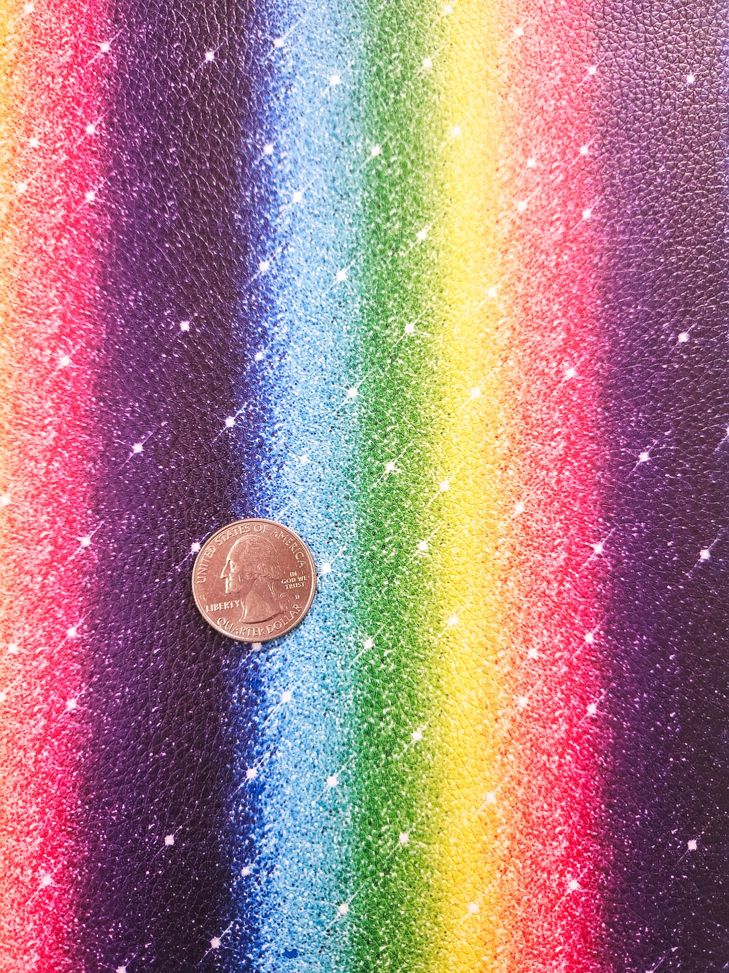 Rainbow Stripe Faux Glitter 9x12 faux leather sheet
