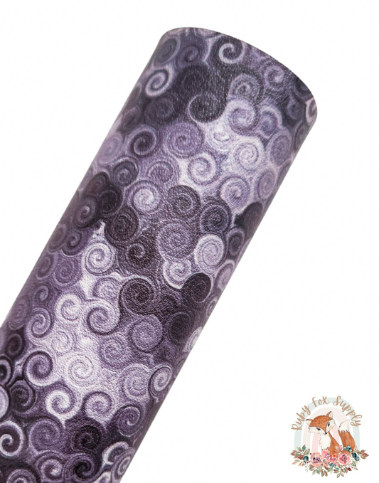 Black Swirls 9x12 faux leather sheet