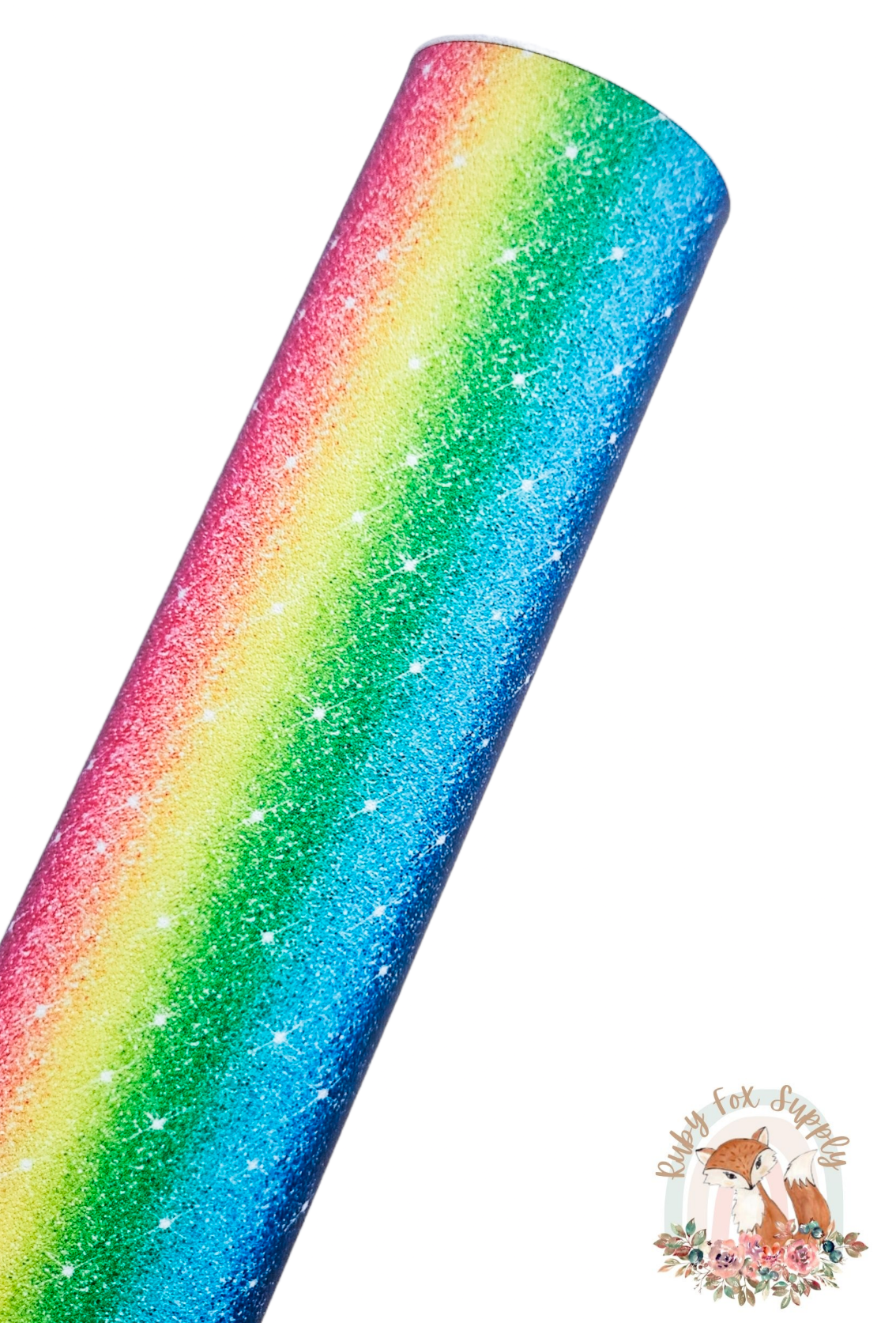 Rainbow Stripe Faux Glitter 9x12 faux leather sheet