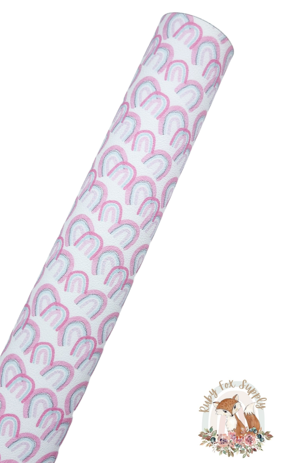 Pink and Blue Rainbows 9x12 faux leather sheet