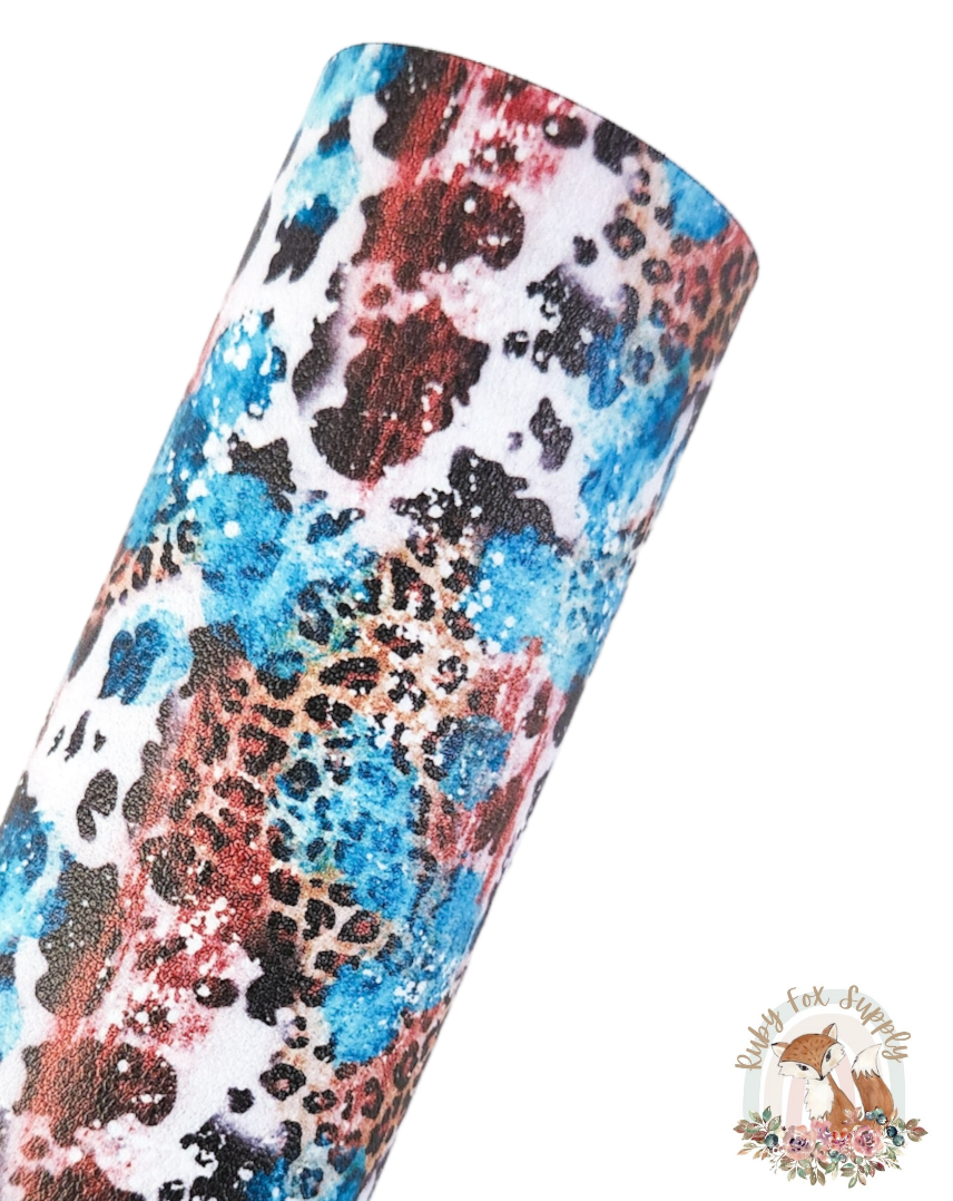 Cow Print Cheetah Splatter 9x12 faux leather sheet – Rubyfoxsupply