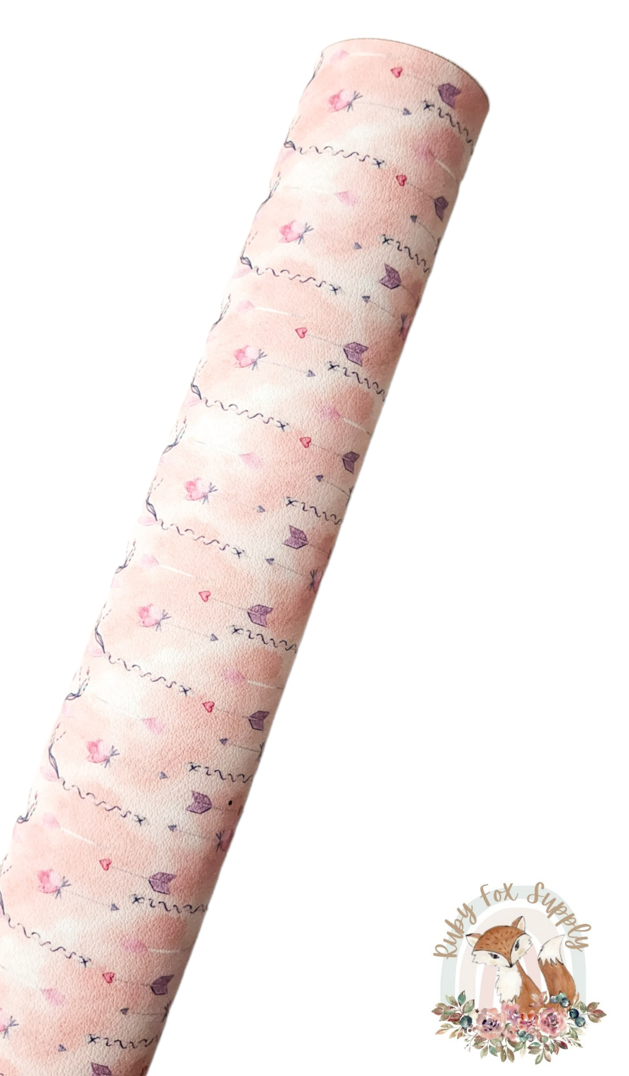 Pink Arrows 9x12 faux leather sheet