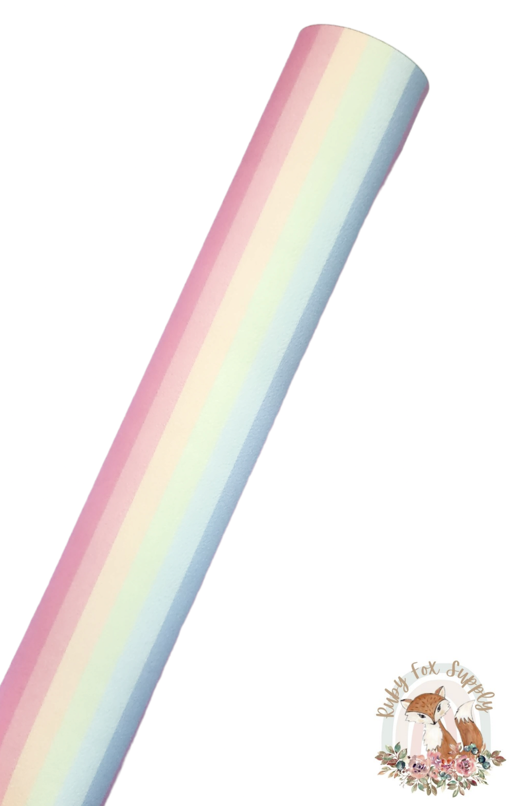 Pastel Rainbow Stripes 9x12 faux leather sheet