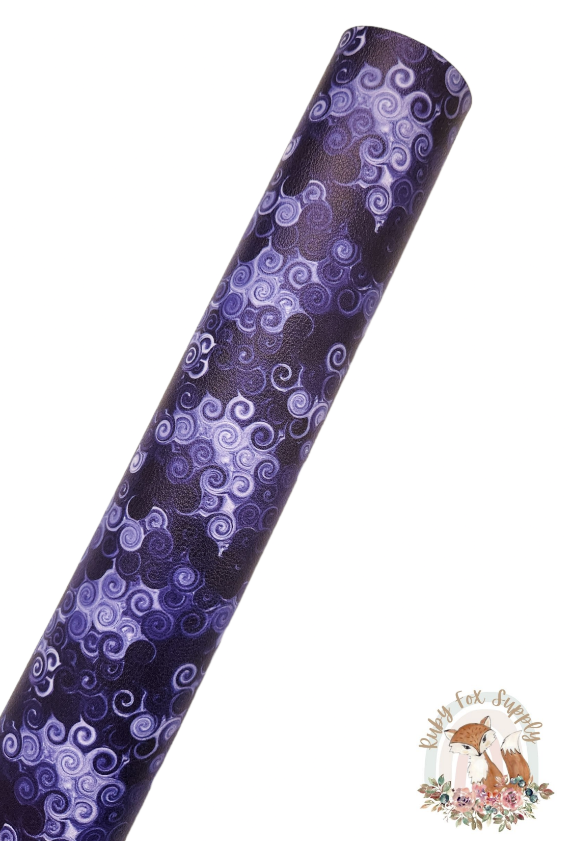 Dark Blue Swirls 9x12 faux leather sheet