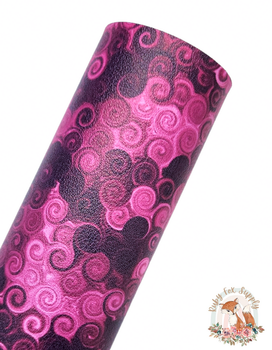 Purple Swirls 9x12 faux leather sheet
