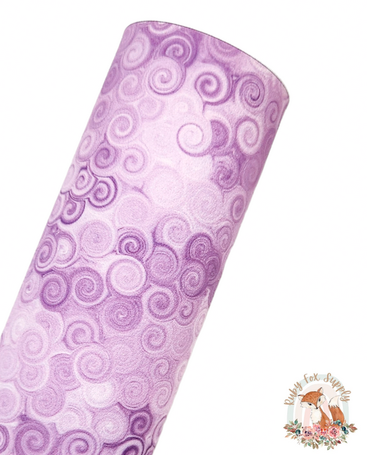 Lavender Swirls 9x12 faux leather sheet
