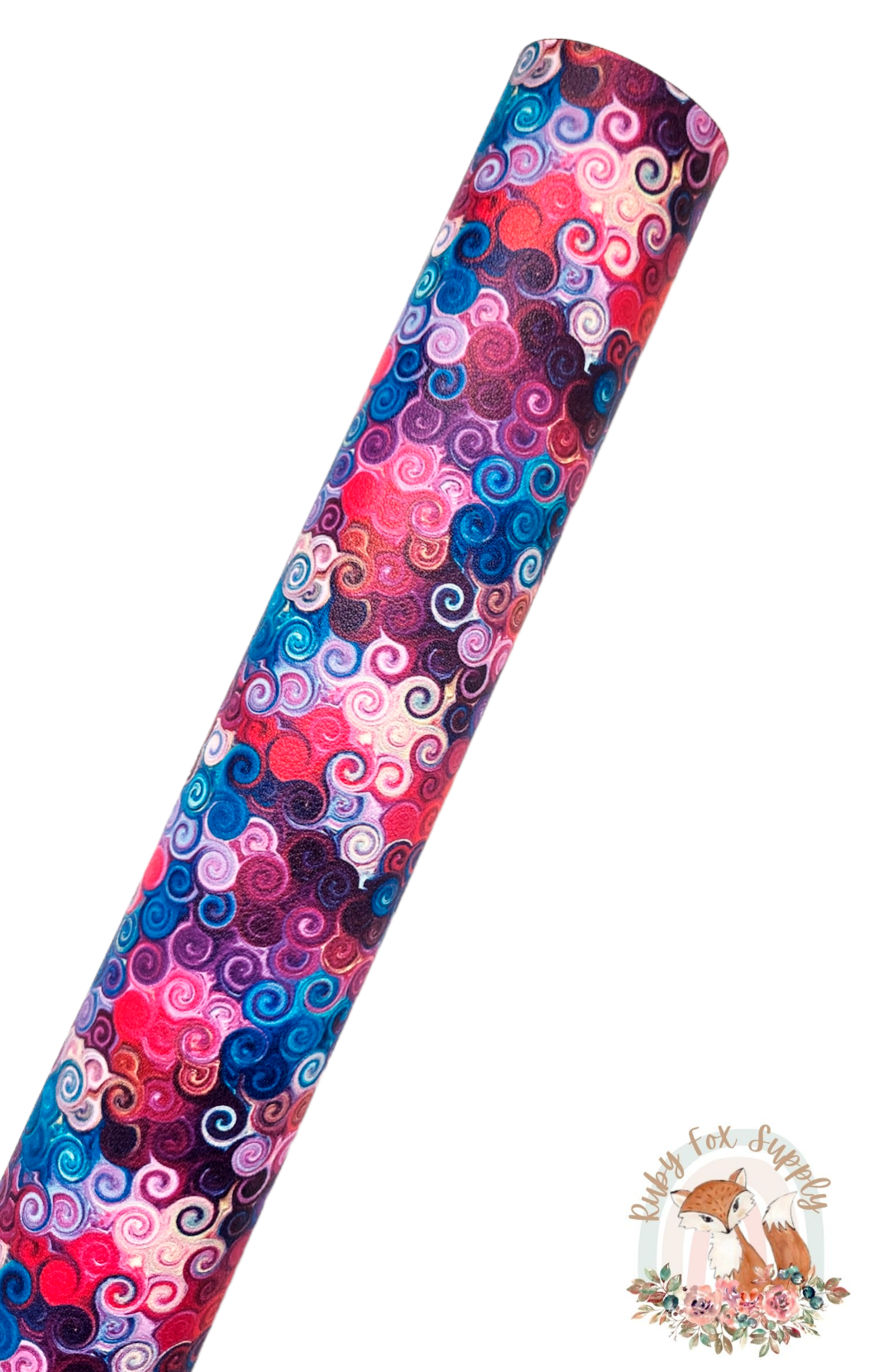 Multi-colored Swirls 9x12 faux leather sheet