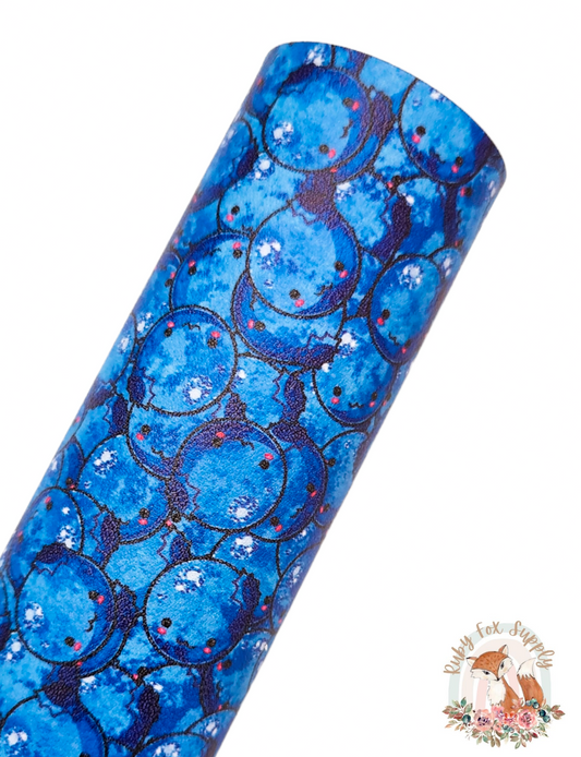 Smiling Blueberry 9x12 faux leather sheet
