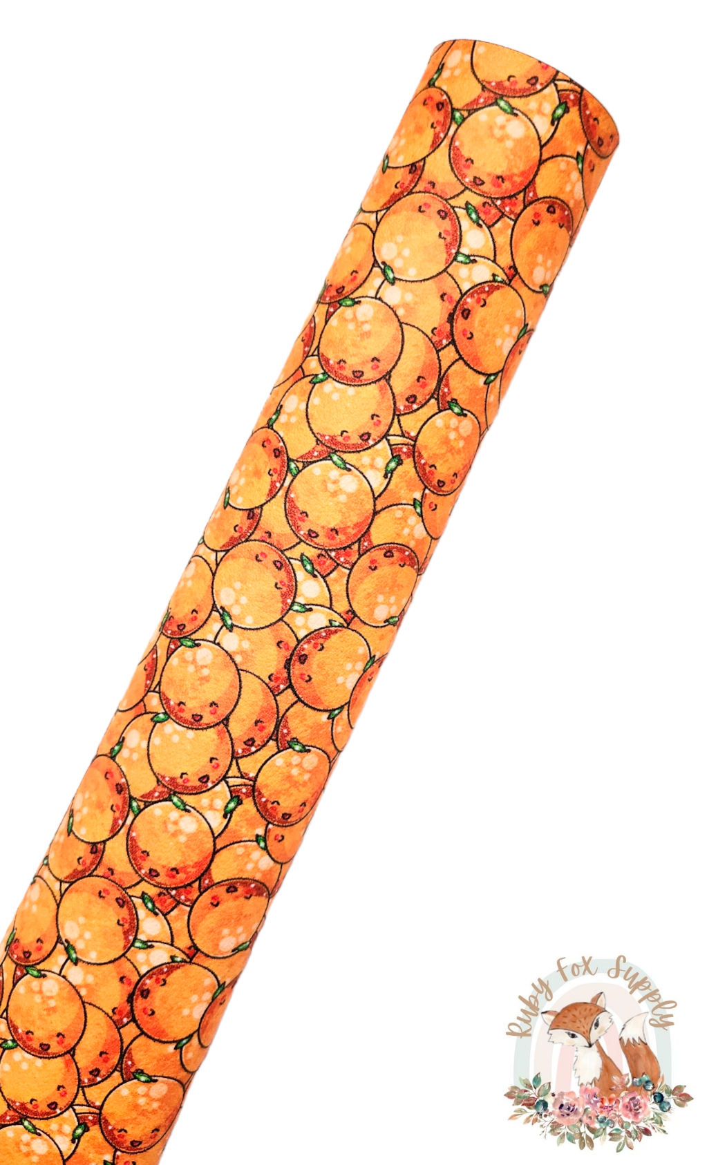 Smiling Orange 9x12 faux leather sheet