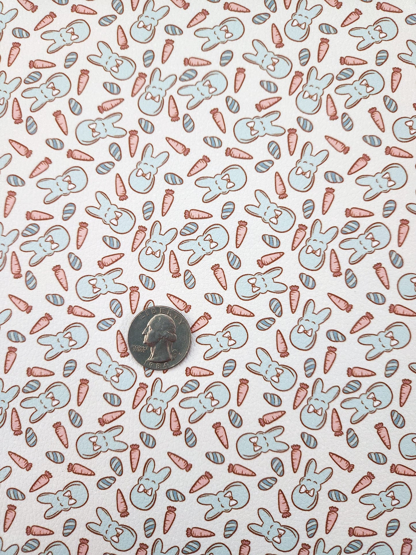 Bowtie Bunnies 9x12 faux leather sheet