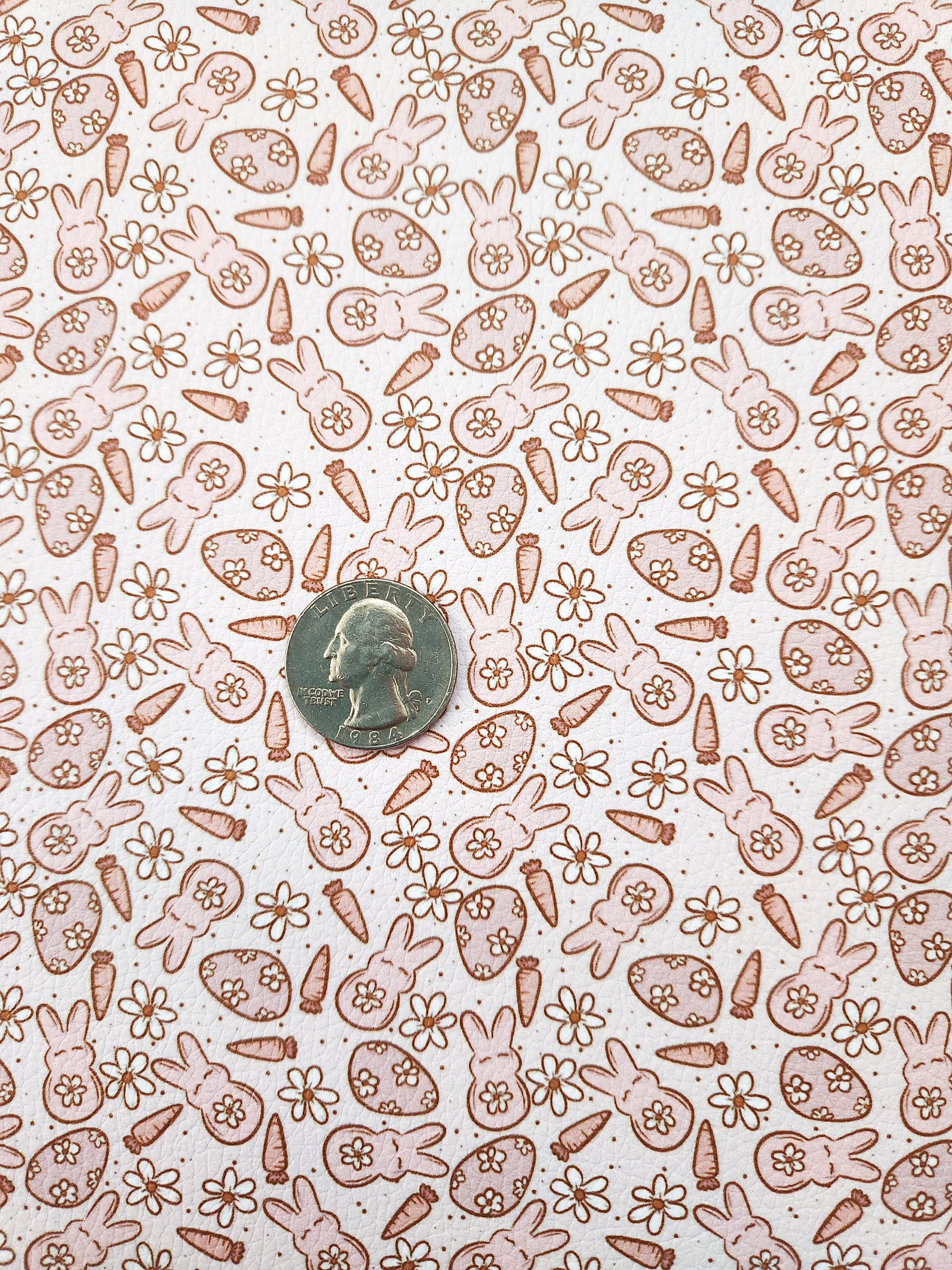 Muted Bunnies and Eggs 9x12 faux leather sheet – Rubyfoxsupply