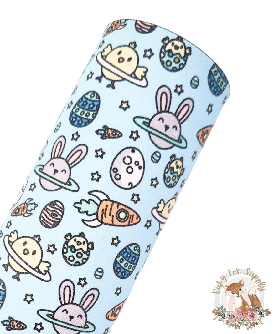 Space Easter 9x12 faux leather sheet
