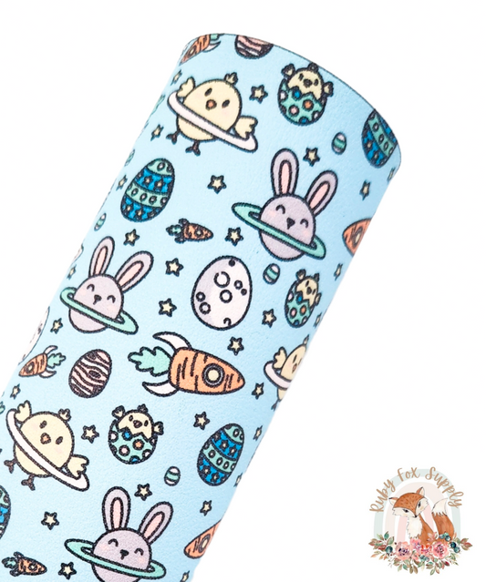Space Easter 9x12 faux leather sheet
