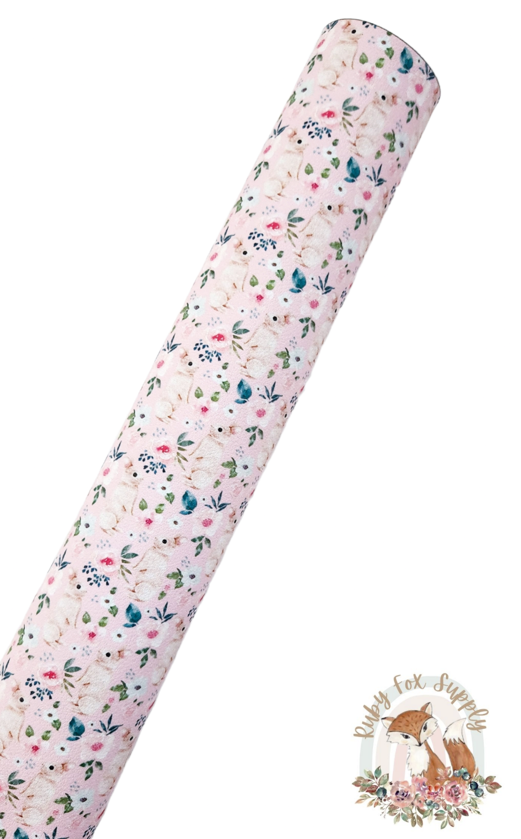 Pink Bunny 9x12 faux leather sheet