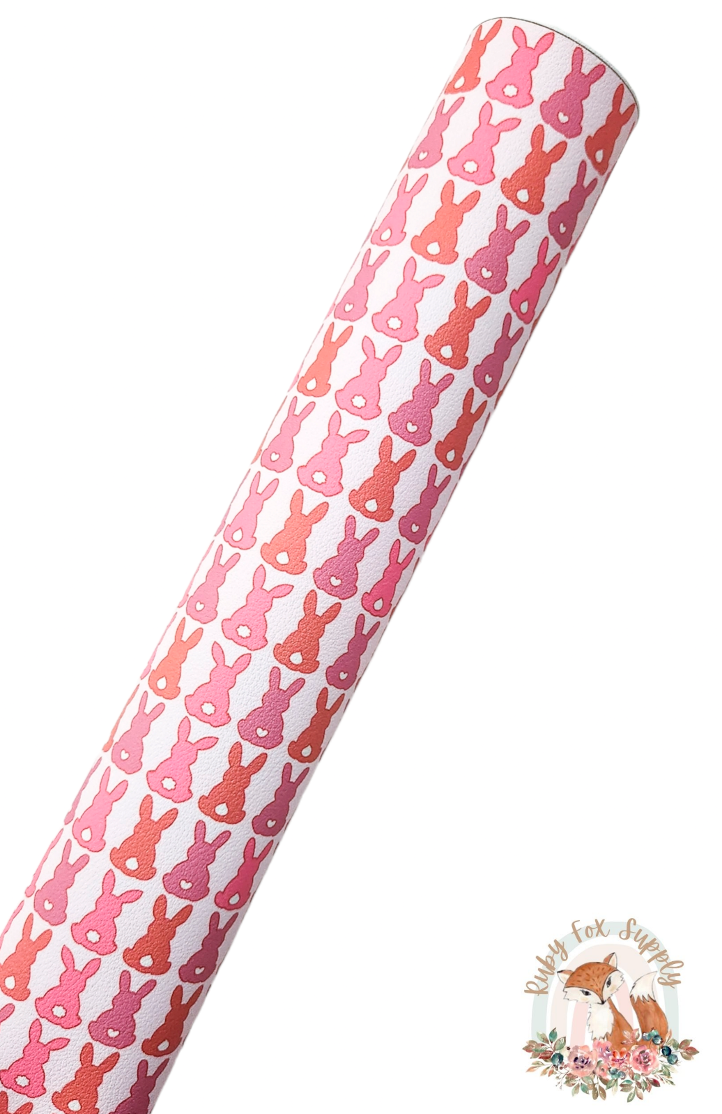 Pink Bunnies 9x12 faux leather sheet