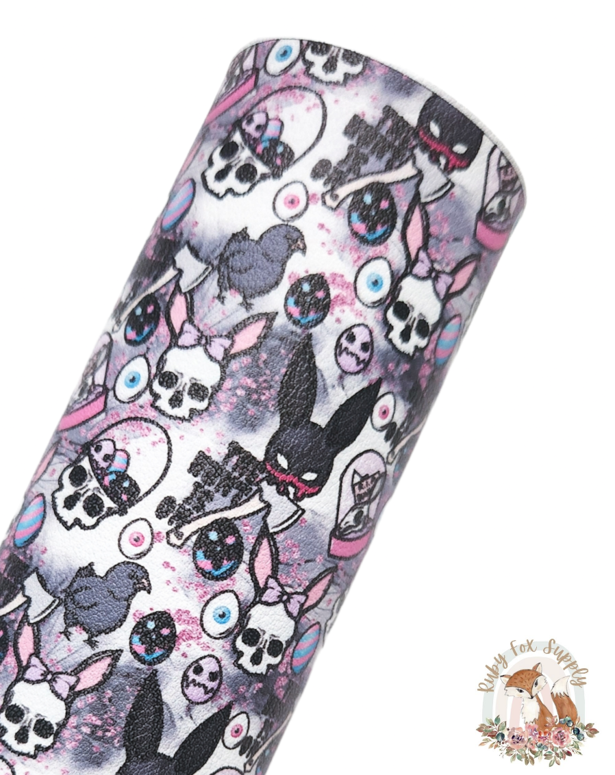 Creepy Easter 9x12 faux leather sheet
