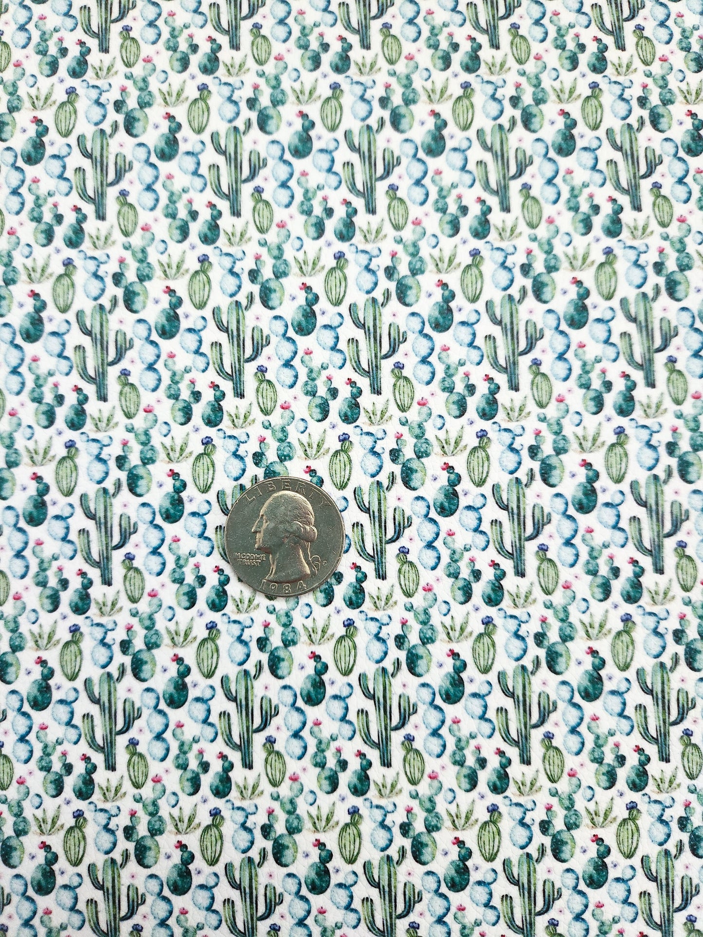 Green Cactus 9x12 faux leather sheet
