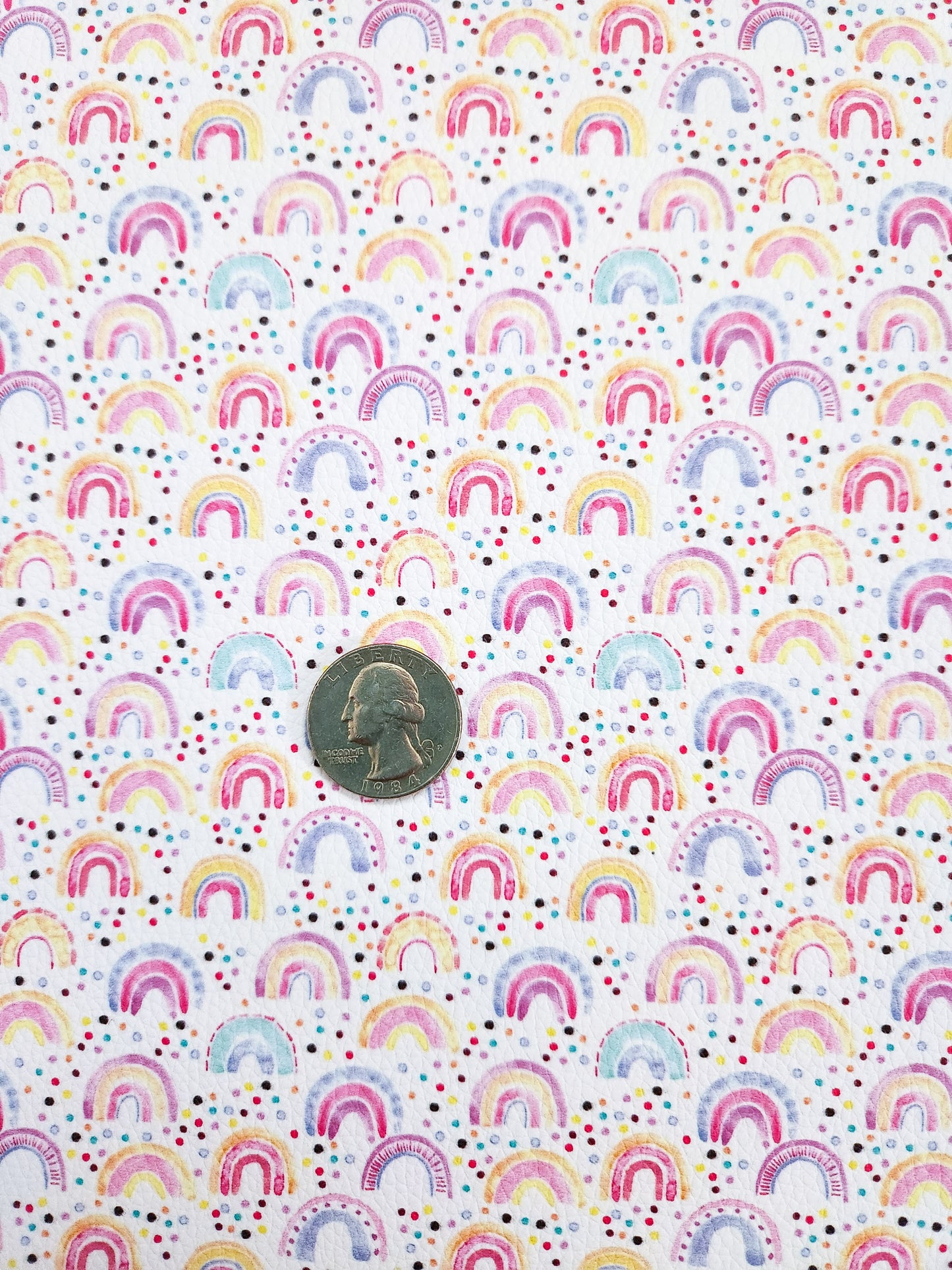 Watercolor Rainbows 9x12 faux leather sheet
