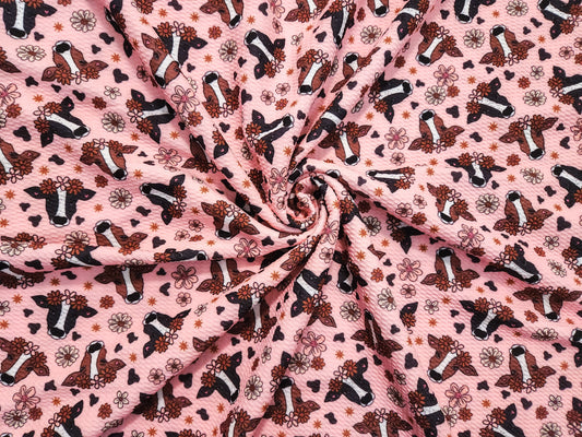 Boho Cows Fabric Strip