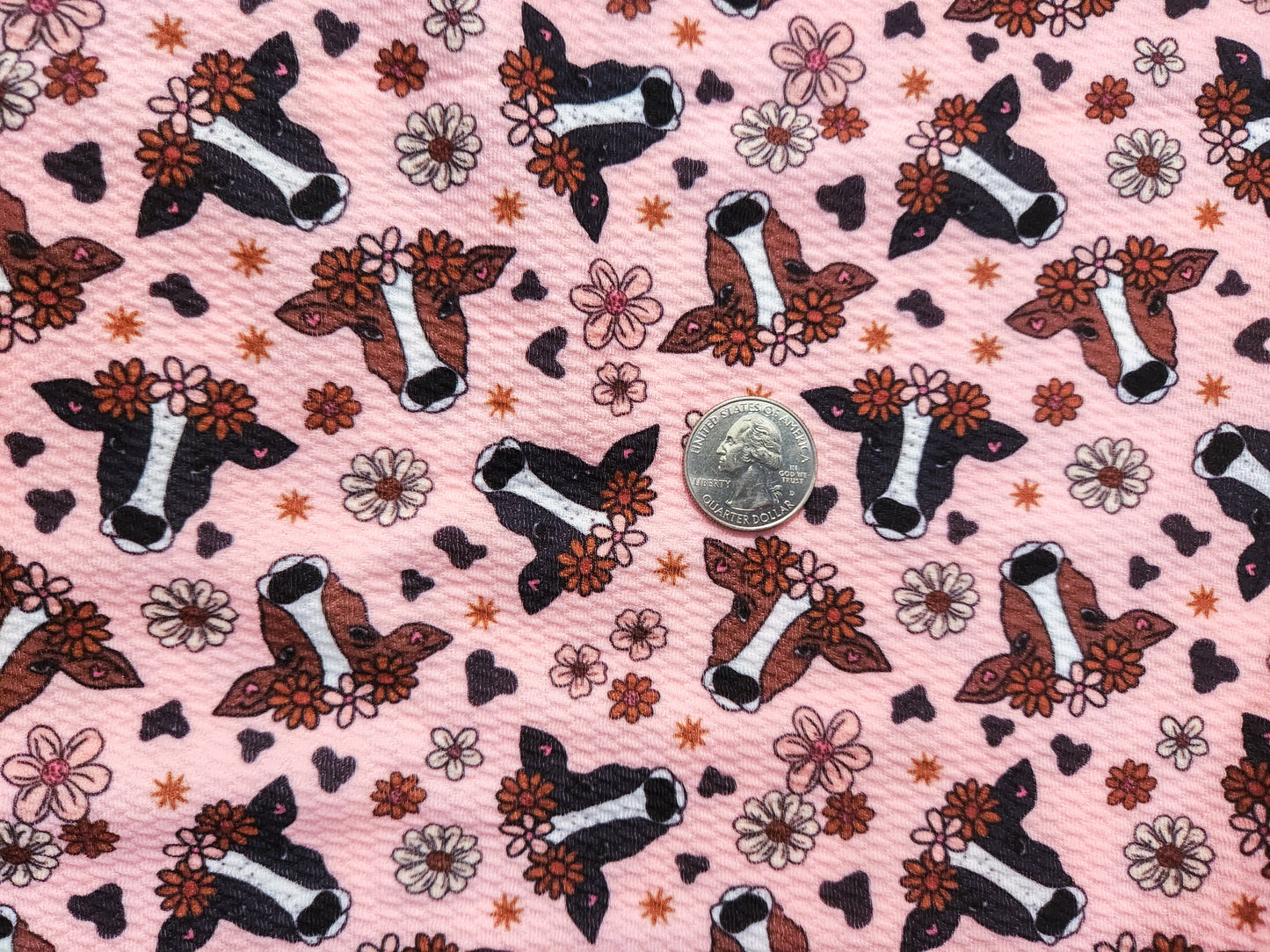 Boho Cows Fabric Strip