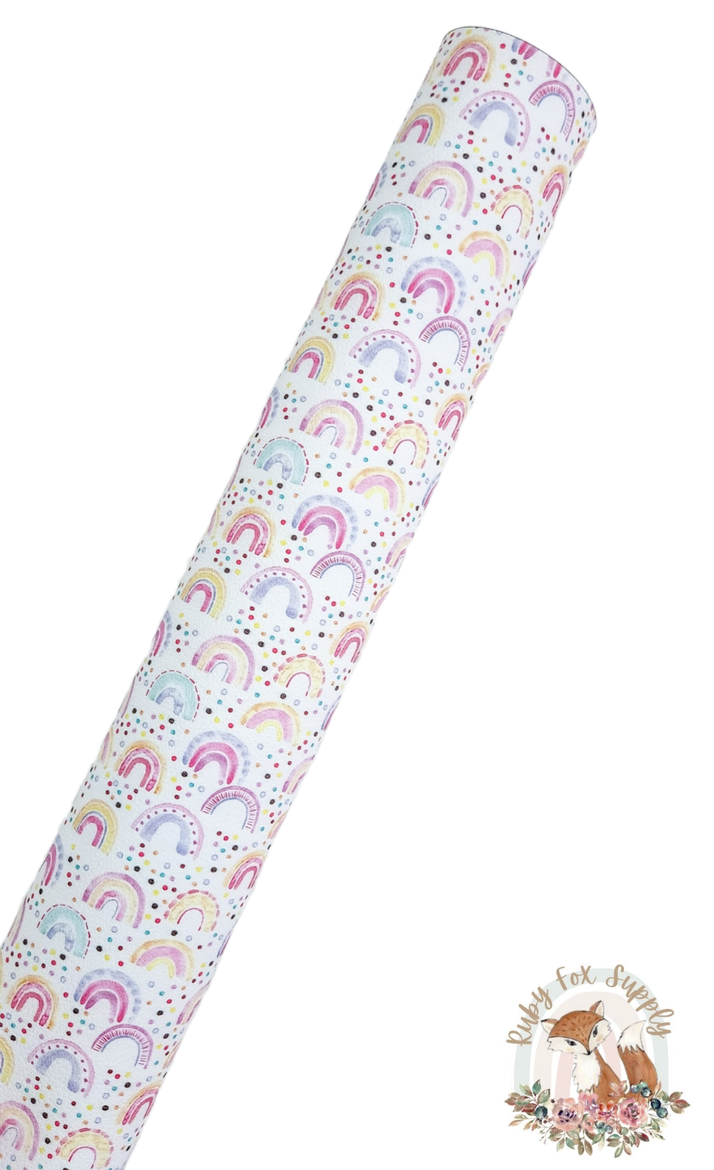 Watercolor Rainbows 9x12 faux leather sheet
