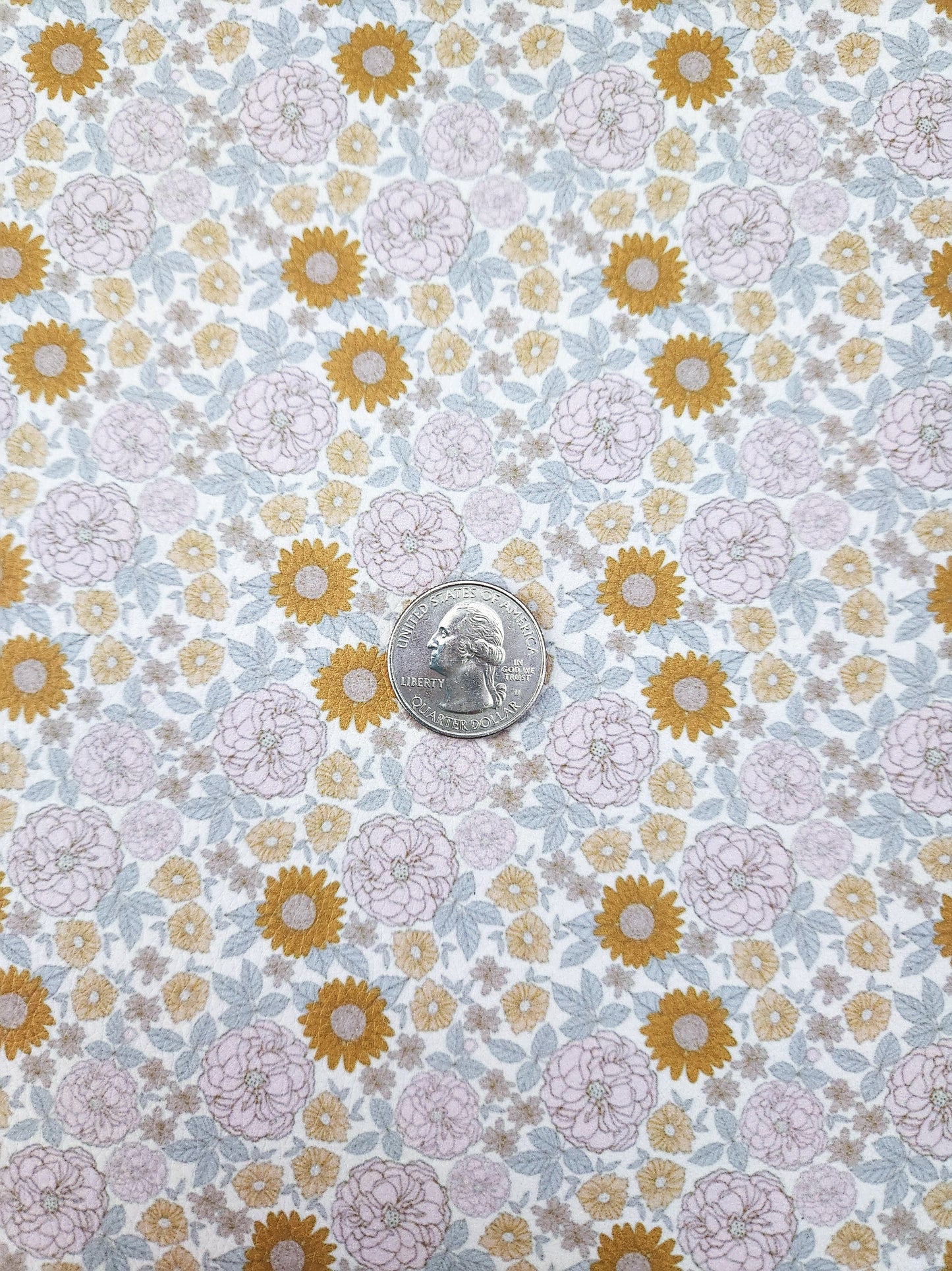 Boho Floral 9x12 faux leather sheet